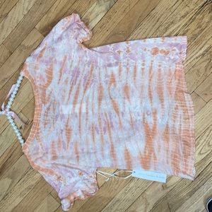 YFB (young fabulous broke) Pink Tie Dye THE ESSENTIAL LINEN V Top S